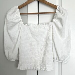 H&M Smocked Square Neck Top
